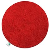Floordirekt Badematte Sky, Badteppich in Rund, Dichtes, Flauschiges Wohlgefühl für Ihr Zuhause, Badvorleger rutschfest waschbar, schadstoffgeprüft (Rot, 95 cm (Rund))