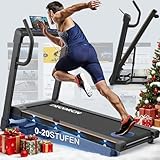 Decorcn Laufband für Zuhause - 4,5 PS, bis 16 km/h. Profi Große Lauffläche Laufband Klappbar, 20 Neigungsstufen Leise Walking Pad mit interaktivem LCD-Display & Bluetooth, bis 150KG