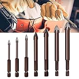 Effizientes Universal bohrerset, Multifunktionales Dreieck Kreuz Legierungs bohrer set, für Metall Holz Glas Betonfliesen Wandlochöffnung Elektrowerkzeuge Zubehör (7 pcs)