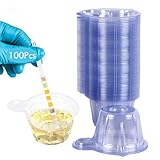 Wandefol 100 Stück Urinprobenbecher, 50ml Einweg-Urinprobenbecher aus Kunststoff für Ovulationstest Schwangerschaftstest PH-Test Klar