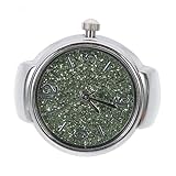 NUOBESTY Ringuhr Damen Quartz Ringuhr Elastisch Rundes Ziffern Design Fingeruhr Modisch Alltag Schmuck