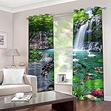BOVZOX Fenster Vorhang Schlaufen-Vorhang 2 Stück x 140 B x 260cm H Berge & Seen Dekorative Gardine Schlaufenschal Fenster-Schal