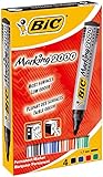 BIC Marking 2000 Permanent Marker, in 4 Farben, Wasserfester Stift für Metall, Holz & Co, Strichstärke 1,7 mm
