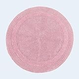 Homescapes Runde Badematte rosa, Premium Badvorleger 80 cm, Badteppich Baumwolle mit Wende-Design