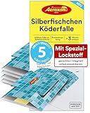 Aeroxon Silberfischfalle 5X – Hochwirksame Klebefallen für Silberfische, Insektizidfreie Papierfisch-Falle, Langanhaltender Schutz