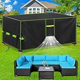 FORTRY Abdeckung Gartenmöbel Wasserdicht, 242x162x100cm, Winterfest Schutzhülle für Gartenmöbel, 420D Oxford Plane für Gartentisch Möbelsets Terrassenmöbel, Patio Furniture, Rechteckig Tischabdeckung