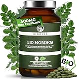 QIDOSHA® Bio Moringa oleifera Presslinge hochdosiert, 300 Stk/Glas, 2000mg je Tagesportion, 400mg/Tablette, 100% naturrein und schonend verarbeitet