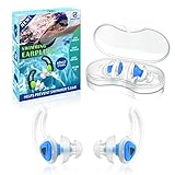 Hearprotek Ohrstöpsel Schwimmen, 2 Paare Silicone Wasserdichte Schwimmer Ohrstöpsel Gehörschutz-ohrschutz Gegen Wasser Erwachsene für Dusche, Pool, Baden (Blau)