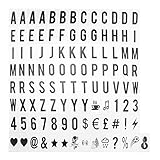 Kueohse 104 Film-LeuchtkäSten Ersatzbuchstaben und Kennzeichen, Schwarz 65,4X35Mm für A4 Leuchtbriefkasten Logo Message Board (Ohne LED Leuchtkasten) (Farbe: Schwarz)