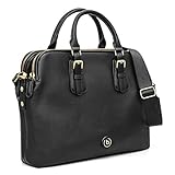Bugatti Passione Aktentasche Damen aus Kunstleder mit Laptopfach – Businesstasche Damen Laptoptasche – Bürotasche Lehrertasche in Schwarz