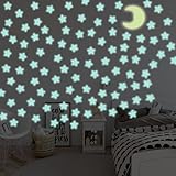 Leuchtsterne für Decke, leuchtet im Dunkeln, leuchtende Sterne und Mond, leuchtende Aufkleber für Decke, Kinderzimmer, Geschenk für Wände und Deckendekoration, 103 Stück