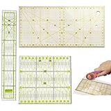 Schneiderlineal Nähen Zubehör, 3 Stück Patchwork Lineal Set, 15x15cm/15x30cm/5x30cm, Nählineal Quilt Lineal mit Winkelanzeige für Präzisionsarbeiten, 30/45/60Grad