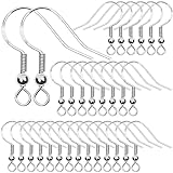 30 Stück Ohrring Haken,Ohrringe Basteln Zubehör mit Perlen und Spule,Ohrhaken,Ohrringe Rohlinge,Ohrringe DIY,Ohrringhaken,Ohrring Rohlinge,925 Silber Ohrring Haken,DIY Ohrhänger Schmuckherstellun