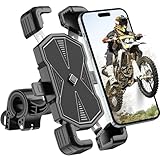 Estralia Handyhalterung Fahrrad, Abnehmbare Handyhalterung Motorrad, 360° Smartphone Fahrrad Halterung Lenker, Fahrradlenker Halterung Motorrad Fahrradhalterung, e-Bike, MTB, für 5.5''-7.0'' Handys