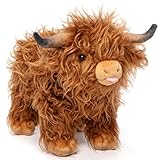 OUOZZZ Hochlandrind Kuh Kuscheltier, 26cm Niedliches Kuh Plüschtier Highland Cow Stofftier - Party Geburtstagsgeschenk Dekoration