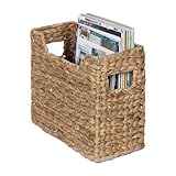 Relaxdays Zeitungsständer, Wasserhyazinthe, HBT: 25 x 34,5 x 15,5 cm, Dokumentenhalter geflochten, Organizer, Natur