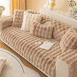 Plush Sofa Cover Couch Cover Sofa Throw Blanket 1/2/3/4-Seater, Seater Couch Cover for Sectional Sofa Washable Non-Slip Underlay Warm, Dog, Scratch Protection, Cat