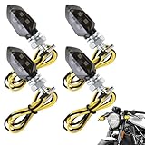 NIRJIK 4 Stück LED Blinker Motorrad 12V Mit E Nummer, Mini 5 LED Motorrad Blinker E geprüft, IP65 Wasserdicht Blinkerlicht Universal Für Blinkers Motorrads Moped Scooter Quad Motocross