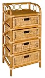 Hansen Korb 2439/4 Rattanregal mit 4 Schubladen, B 45 T 35 H 95 cm, Honig