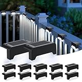 Solplex Solarlampen für Außen, 12 Stück Solar Decklichter für den Außenbereich, IP65 Wasserdicht für Außentreppen, Treppen, Zaun, Hof, Garten, Terrasse, Weg (Schwarz, Weiß)