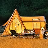 Aufblasbares Campingzelt 8-10 Personen - 4 Jahreszeiten Wasserdicht mit Pumpe, Herdwagenheber, Netzfenster & Türen - Ideal für Outdoor-Geburtstagsgeschenke