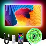Liwqolx RGBIC LED Strip 5M, LED TV Hintergrundbeleuchtung for 65 bis 75 zoll TVs Smart LED Backlight, mit App-Steuerung und Upgrade 2.4G RF Fernbedienung, Sync mit Musik for TV Dekoration Party