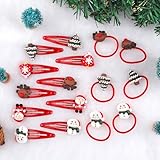 Haarspangen Kinder, 16 Stück Kinder Haarschmuck Weihnachten, Haarspange Mädchen Glitzer, Haargummis Mädchen, Haarspangen Weihnachten für kinder mädchen Weihnachtsschmuck Weihnachtsgeschenke