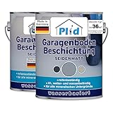 Plid® Garagenbodenbeschichtung Betonfarbe Außen & Innen frostsicher [5L Silbergrau] - Wasser & Wetterbeständig - Garagenbodenfarbe - Bodenbeschichtung Außen - Betonversiegelung Außenbereich
