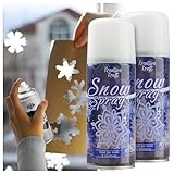 KreativeKraft Schneespray, Schnee Spray, Deko Schnee für Weihnachtsbaum, Fenster, Kränze, Weihnachtsbaum Deko, 250ml (Weiß 2er-Pack)