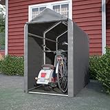 Thanaddo Fahrradgarage Gerätezelt Gartenschuppen Geräteschuppen Lagerzelt Carport, 100x187x160cm Dunkelgrau