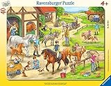 Ravensburger Kinderpuzzle - 06164 Auf dem Pferdehof - Rahmenpuzzle für Kinder ab 4 Jahren, mit 40 Teilen