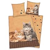 Wende Bettwäsche Katzen Bettwäsche 135 x 200cm