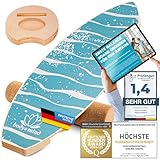 Balance-Board Surfbrett Surf Balance Wackelbrett für Physiotherapie Surf-Training; Trainiert Gleichgewicht & Koordination mit gratis E-BOOK (Light Waves)
