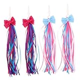 ARTSEWPLY 4 Stück Fahrraddekoration Teiliges Bunte Lenker Quasten aus Langlebigem Einfache Montage Stilvolle und Robuste Fahrrad und Scooter Verzierungen für Jungen und Mädchen