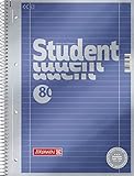 Brunnen Notizblock / Collegeblock Student Premium, 4-fach-gelocht (Veredeltes DeckBlatt mit Metallic-Effekt, A4, liniert Lineatur 27, 90 g/m², 80 Blatt)