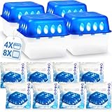 Stimo 4x Luftentfeuchter Box mit 8 Nachfüllpacks Raumentfeuchter Feuchtigkeits-Stopper mit Granulat - Beutel (4x Box + 8x Nachfüllpack 400g)