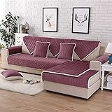 CXGFRGH Sofabezüge, Luxuriöser Sofabezug aus Samt, rutschfest, for L-Form, 90 x 240 cm, 1 Stück(D,110x210cm 1pcs)