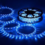 Ollewiellan LED Lichterschlauch für außen, 30m LED Lichtschlauch mit 8 Leuchtmodi, Lichtschläuche Wasserfest, Lichterkette für Garten Deko, Led schlauch-Blau