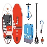 ZRAY SUP X0 275x76x13 cm – Aufblasbares Stand Up Paddle Board Komplettset für 1 Person Inkl. Paddel, Pumpe, Rucksack & Leash Leicht, stabil & ideal für Einsteiger und Jugendliche