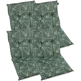 BURI 4X Gartenstuhlauflagen Niedriglehner 92,5x47cm I extra 8cm Dicke Komfort Sitzauflagen I Made in Europe I Stuhlauflagen für Niederlehner Gartenstuhl I Polster für Gartenmöbel I Beige