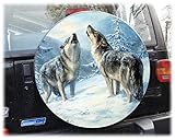 AB3-00232 WOLF 4 Reserveradabdeckung 68x21 cm Reserveradhülle Ersatzradabdeckung Reifencover Radhülle Tasche Überzieher Schutz aus Planenmaterial und Kunstleder 26 1/2´´ inch