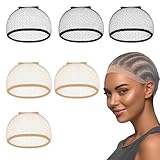 6 Stück Wig Cap, Haarnetz für Perücken, Nylon Wig Cap Perücke Kappen, Perückenkappen, Netz Unterziehhaube Dehnbare Elastische Atmungsaktive, 3 Schwarze Haarnetz, 3 Nackt Beige Perückenkappen