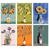 YALKIN 6 Stück Malen Nach Zahlen Erwachsene, Paint by Numbers Malen Nach Zahlen, DIY mit Pinseln und Acrylfarben Handgemalt Ölgemälde Leinwand für Home Décor, Ohne Rahmen (20x30cm)