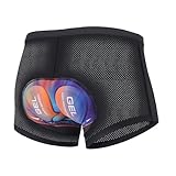 Radlerhose Herren, Fahrradhose Herren Gepolstert, Radhose Gepolstert Elastische 9D Gel Sitzpolster, Atmungsaktive Schnelltrocknende Stoßfeste (DE/NL/SE/PL, Alphanumerisch, 3XL, Regular, Schwarz)