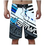 Generisch Shorts Herren Kurze Hosen Herren Freizeit und Fitness Sport Plus Größe Fünf Surf Schnelltrocknende Strandhose Shorts (Light Blue, M)
