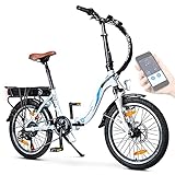 BLUEWHEEL 20' klappbares E-Bike I Deutsche Qualitätsmarke I Shimano 7 Gang-Schaltung I EU-konform Klapprad mit App + 250 W Motor + Batterie abnehmbar | Electric Bike 25 km/h bis zu 150 km | BXB55