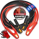 MASKO® Starthilfekabel Überbrückungskabel für Benzin- und Dieselmotoren, 6/12/24 Volt. Auto Motorrad Starterkabel aus Kupfer inkl. Handschuhe und Tragetasche 2 x 4m / 30mm² 1500amp