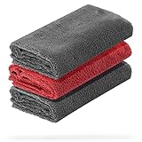 detailmate 3er Set Microfasertuch Ultra weich | Autopflege Zubehör - außen & innen | Lack Politur & Pflege, Innenraum, Felgen | Microfasertuch 40x40cm, 550 GSM - randlos & fusselfrei, ohne Kratzer