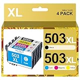 HALLOLUX 503XL Multipack 503 XL Druckerpatronen 503 Kompatibel für Epson 503 XL Multipack 503 für Epson XP 5200 Druckerpatronen für Epson WF 2960 Patronen (Schwarz, Cyan, Magenta, Gelb, 4er-Pack)