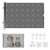 Türschutzgitter Ausziehbar, PVC Treppenschutzrollo ohne Bohren, 0-125cm Treppenschutzgitter Hund, Treppengitter Ausziehbar für Kätzchen und Welpen, Absperrgitter für Treppen/Türen/Innen Außen